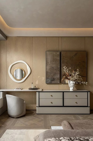 dresser, storage cabinet, bedroom dresser, chest of drawers, bedroom furniture, brand awareness, lifestyle, calm, luxurious, neutral, brown